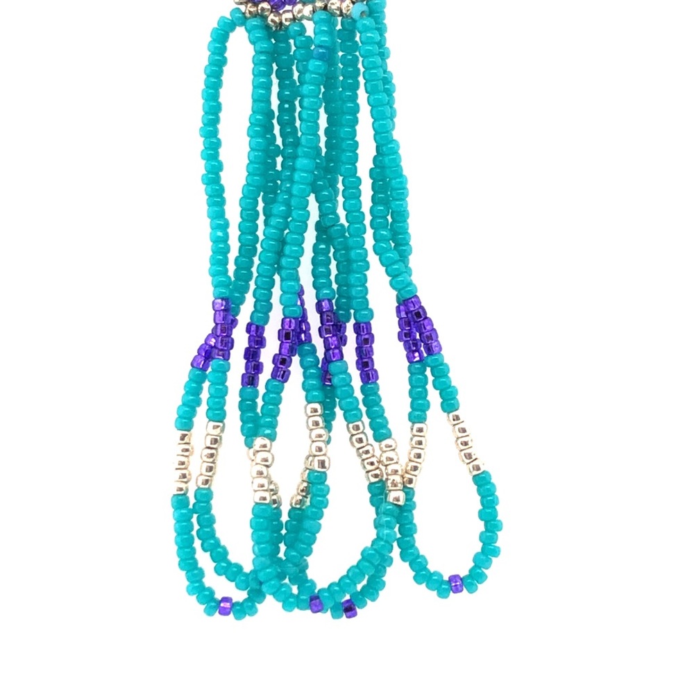 Hand-beaded Dangly Earrings - Picture 3 of 5